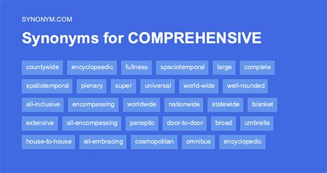 another word for comprehensive.
